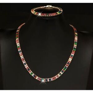 ♥️ NEW Stunning & sparkling tennis necklace & bracelet set ♥️